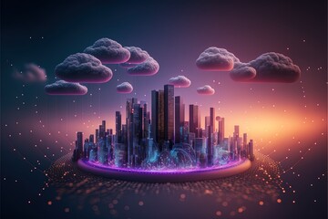 Digital illustration about technology and architecture.