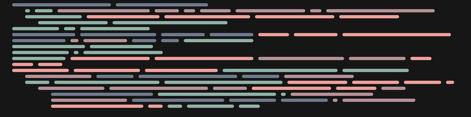Code on screen vector illustration, flat cartoon coding lines simulation