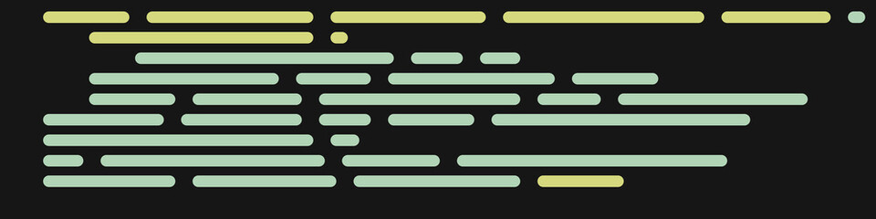 Code on screen vector illustration, flat cartoon coding lines simulation