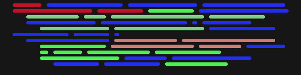 Code on screen vector illustration, flat cartoon coding lines simulation