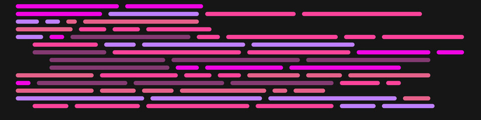 Code on screen vector illustration, flat cartoon coding lines simulation