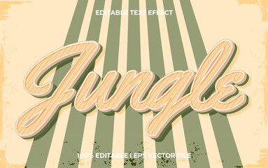 Poster - jungle editable text effect, lettering typography font style, retro 3d text for tittle