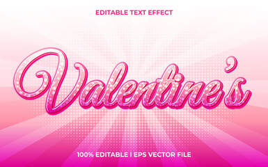 Poster - valentines editable text effect, lettering typography font style, romance 3d text for tittle