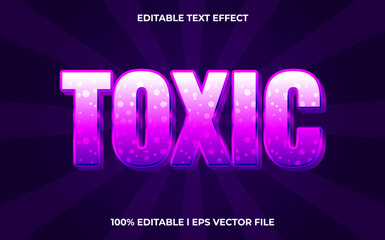 Poster - Toxic editable text effect, lettering typography font style, purple 3d text for tittle