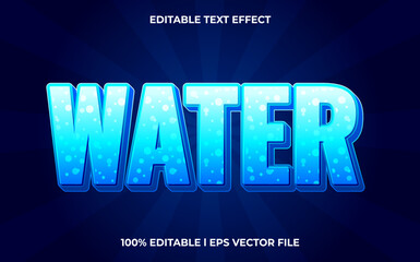 Poster - water editable text effect, lettering typography font style, blue 3d text for ice drink
