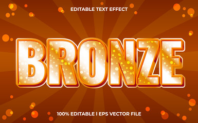 Poster - Bronze editable text effect, lettering typography font style, glossy 3d text for tittle