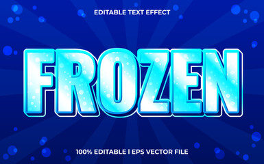 Poster - frozen editable text effect, lettering typography font style, blue 3d text for ice drinks