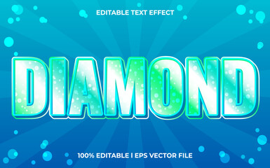 Poster - Diamond editable text effect, lettering typography font style, bright 3d text for tittle