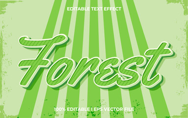 Poster - Forest editable text effect, lettering typography font style, green 3d text for nature