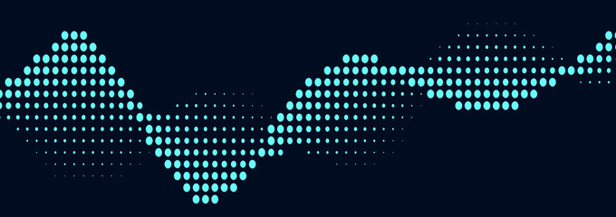 Poster - Abstract background with blue halftones.Vector dynamic wave. EPS 10
