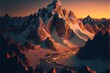 © Concept Killer - Sunset in a mountainous setting. Mountain with sunset in winter.
