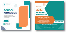 School Education Admission Social Media Post & Back To School Web Banner Template