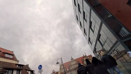 Wall Mural -  A walk along the old town street. Gdansk, Poland. time lapse