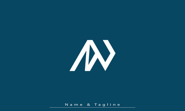Alphabet letters Initials Monogram logo NU , UN