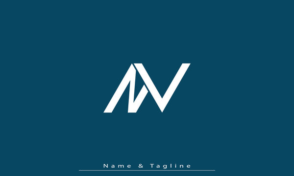 Alphabet letters Initials Monogram logo NV , VN