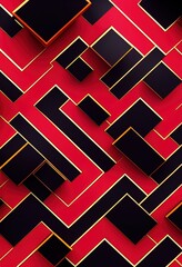 Aufkleber - Red and black geometric background