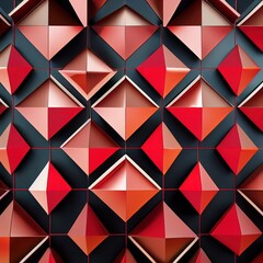 Aufkleber - Red and black geometric background