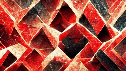 Aufkleber - Red and black geometric background