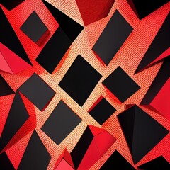 Aufkleber - Red and black geometric background