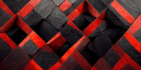 Aufkleber - Red and black geometric background