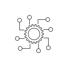 Automated system line icon isolated on white background