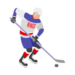 Wall Mural - Isometric Hockey Player