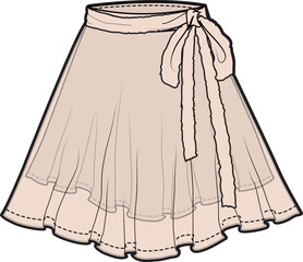 Wall Mural - MIDI CIRCLE SKIRT FOR GIRLS WEAR VECTOR