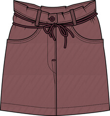 Wall Mural - GIRLS BOTTOM WEAR DENIM SKIRT VECTOR