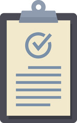 Poster - quality clipboard icon flat vector. checklist check. customer survey isolated