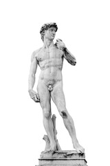renaissance statue of david by michelangelo isolated