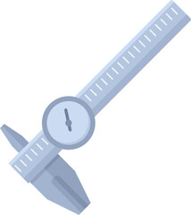 Poster - Caliper height icon flat vector. Gauge calliper. Micrometer tool isolated