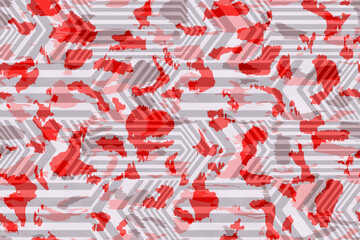 Full seamless red digital camouflage texture pattern. Usable for Jacket Pants Shirt and Shorts. Army textile fabric print. Geometric military camo. Vector illustration.