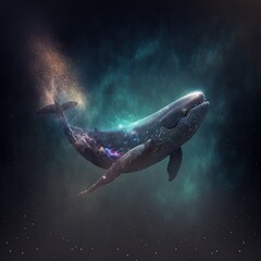  Whale with dark background Generative AI
