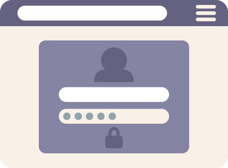 Poster - Web browser icon flat vector. Window internet. Computer interface isolated