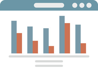 Poster - New browser icon flat vector. Internet computer. Window screen isolated