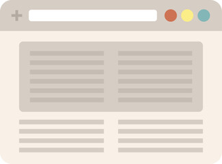 Poster - Browser blank icon flat vector. Computer window. Screem interface isolated