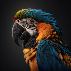 Macaw Blue and Gold Parrott-Generative AI