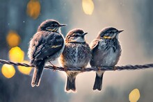 Three Little Birds On A Branch