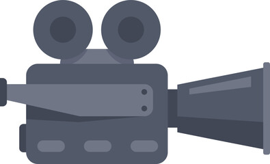 Reel cinema camera icon flat vector. Video camcorder. Record videography isolated