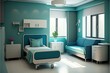 Hospital room with beds and comfortable medical equipped in a modern hospital. Generative AI