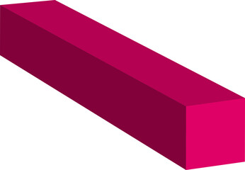 Sticker - geometric 3d parallelepiped burgundy shape element symbol icon sign isolated vector