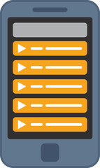 Poster - Smartphone playlist app icon flat vector. Player interface. Radio audio isolated