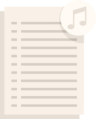 Wall Mural - Podcast playlist icon flat vector. Music song. Mobile app isolated