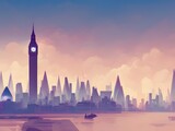 Fototapeta Big Ben - Skyline of Lindon - Generative AI