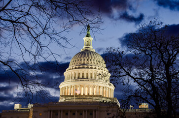 Wall Mural - Washington DC - Capitol building at night