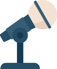 Canvas Print - Stream microphone icon flat vector. Live video. Online webinar isolated