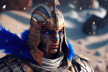 Ancient Egypt Knight Warrior, White,blue Cape, Blue Armors, Blue Eyes