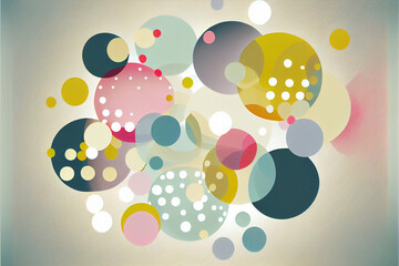 Wall Mural - Background with pastel dots and circles