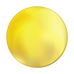 Wall Mural - Realistic round golden plate isolated. Gold circle frame. Metal painted or plastic mockup. png
