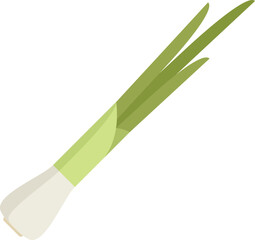 Poster - Hand chive icon flat vector. Fresh onion. Herb leek isolated